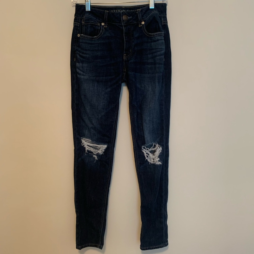 American Eagle Dark Wash Ripped Jeans